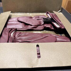 Yiseven Leather Gloves (Wine Red, 7.5)